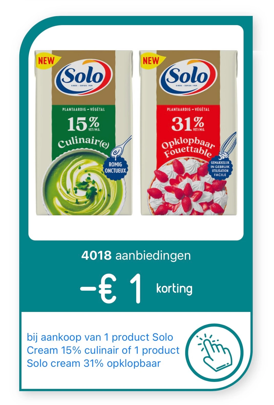 Solo plantaardige room 15% mooie promo bij Collect en go
