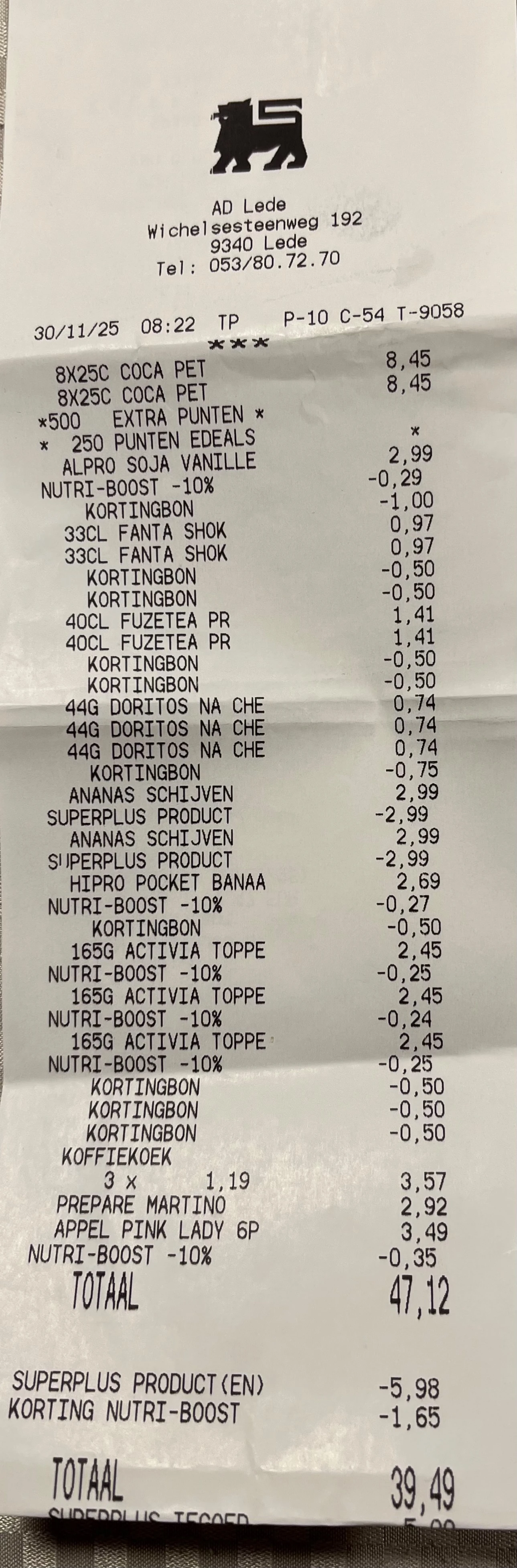 Alpro, Activia, doritos met kortingbonnen