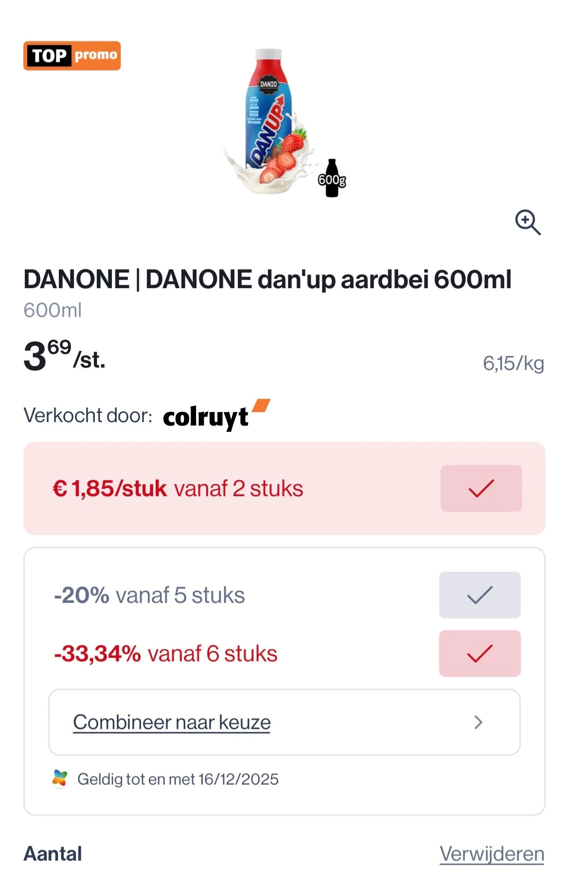 Danone dan up mooie korting bij collect en go
