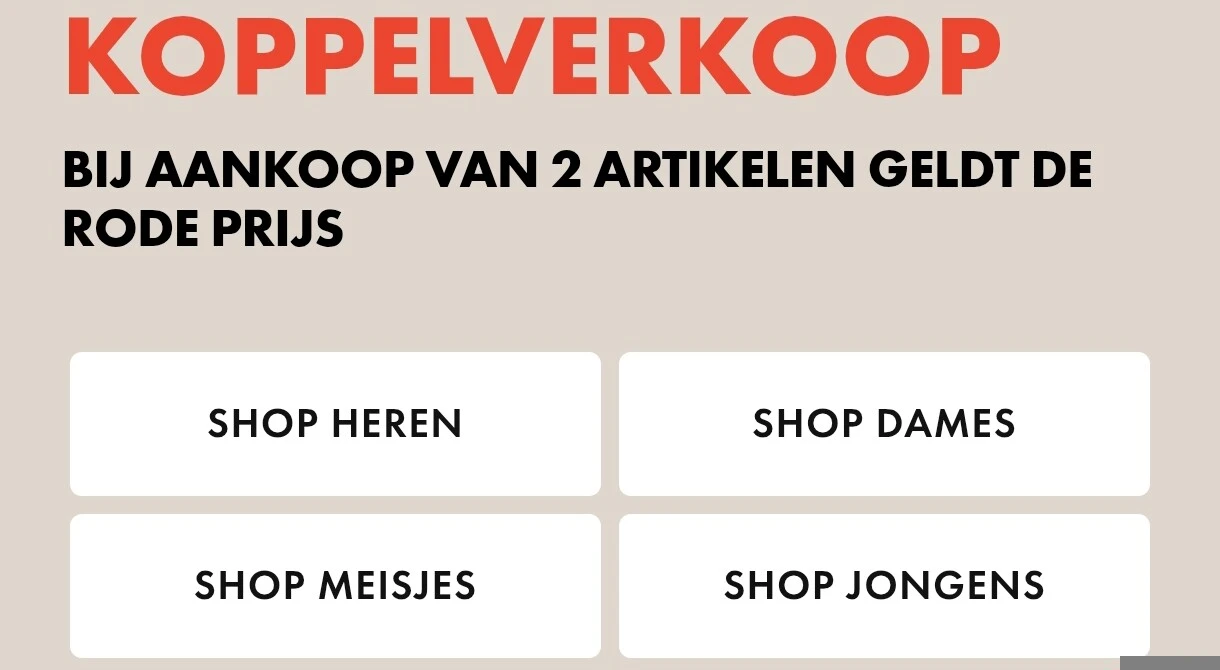 Koppelverkoop bij WE: Tot 70% korting!