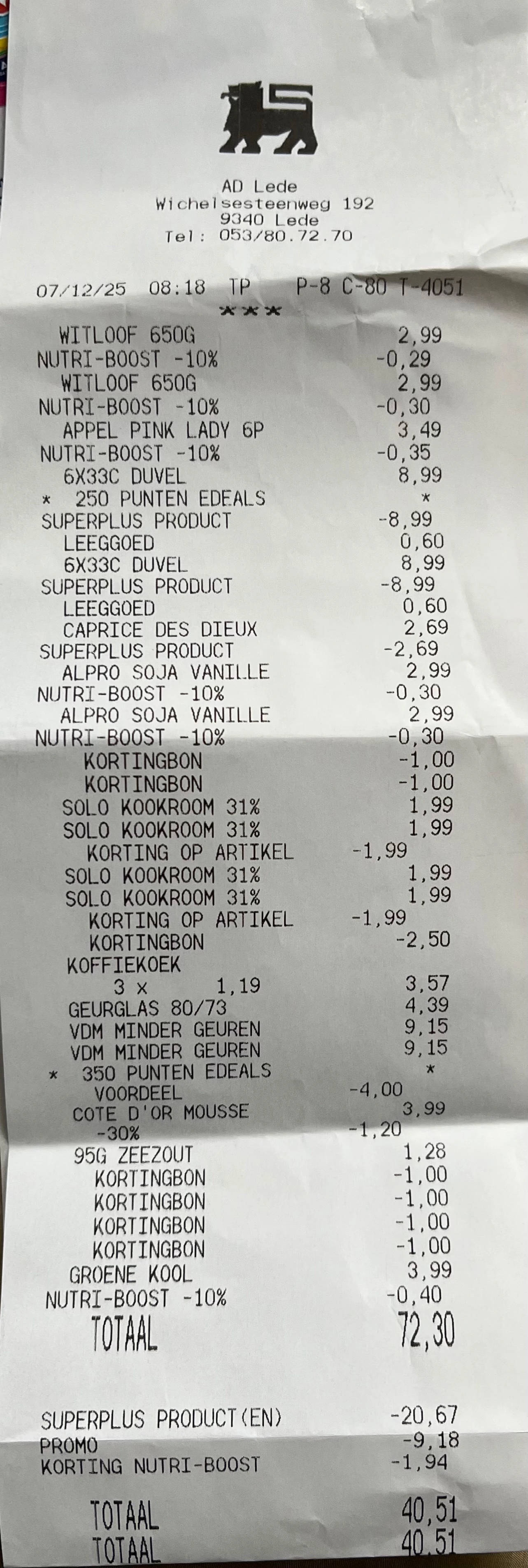 Gratis solo room 31% V.G bij Delhaize