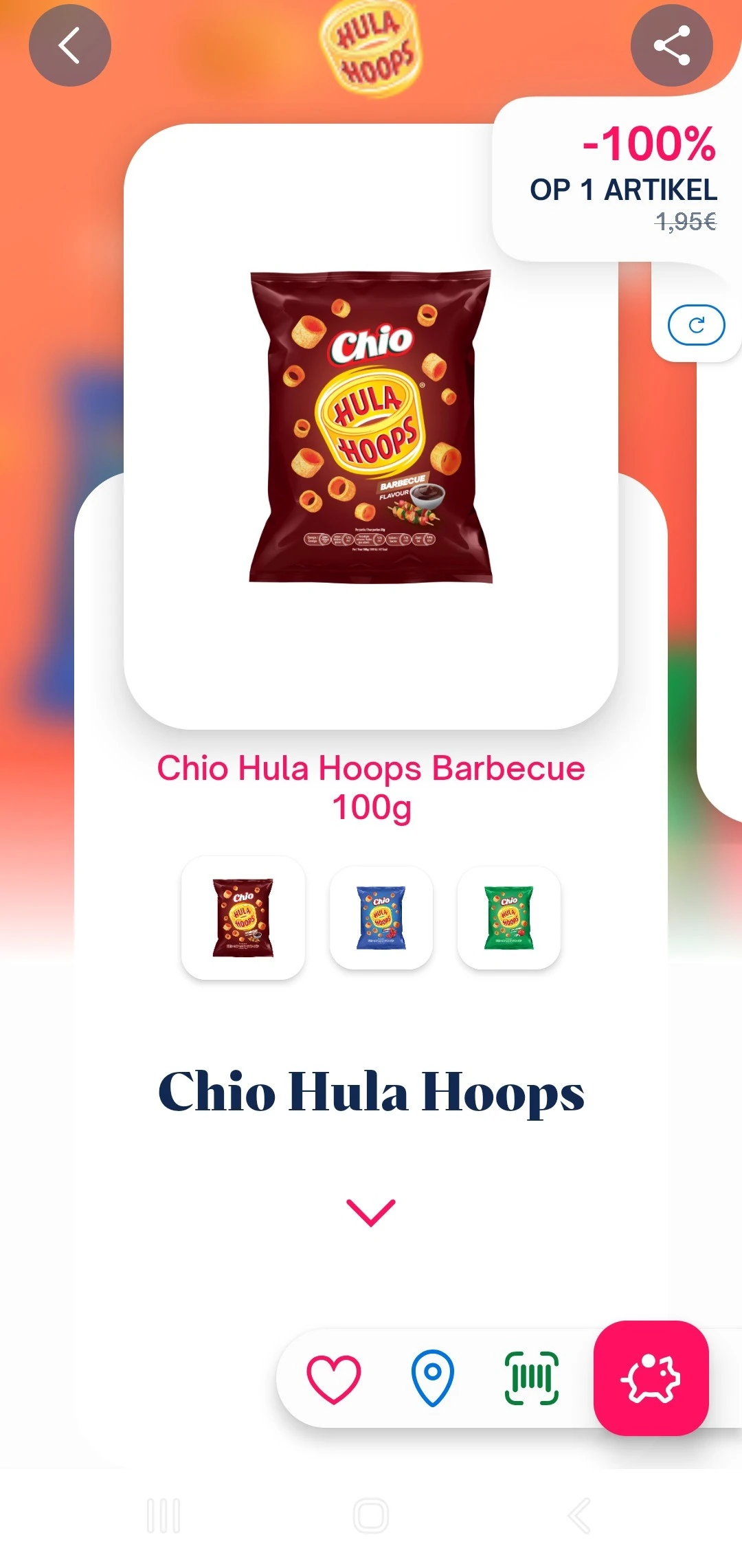 100% terugbetaald chio hula hoops