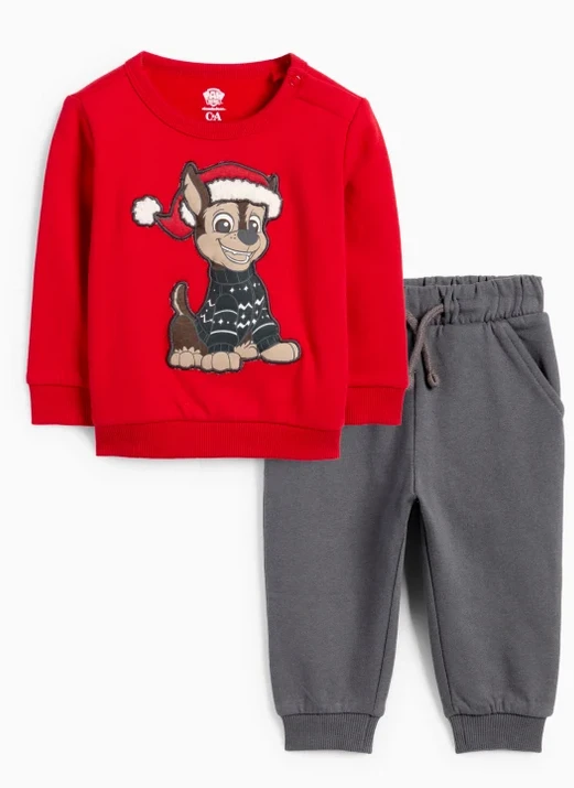 PAW Patrol - Chase - baby-outfit voor de kerst - 2-delig