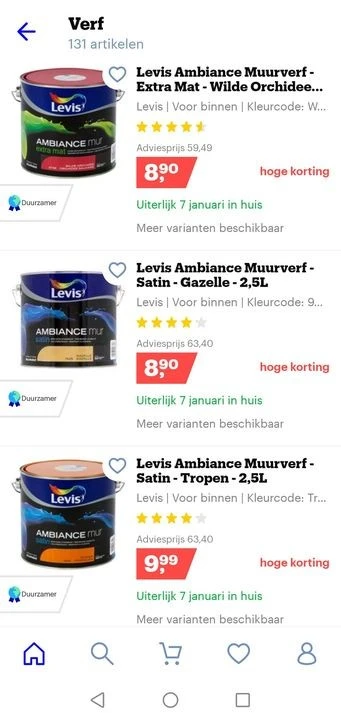 De hoge verf kortingen op Levis (ook Dulux) z...