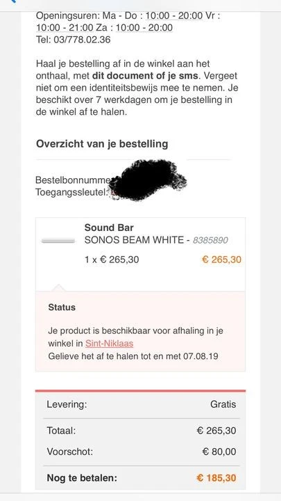 Mooie koop gedaan in vandenborre sonos beam 2...