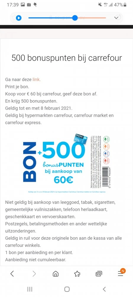 Carrefour! Bij aankoop vanaf €60 en dan deze...