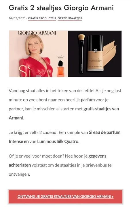 Gratis 2 staaltjes Giorgio Armani https://ww...