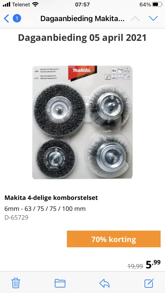 Mooie dagaanbieding, dus enkel vandaag 70% ko...