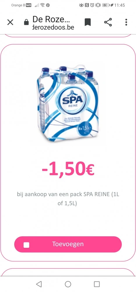Bij de rozedoos 1,50€ bij aankoop van een...
