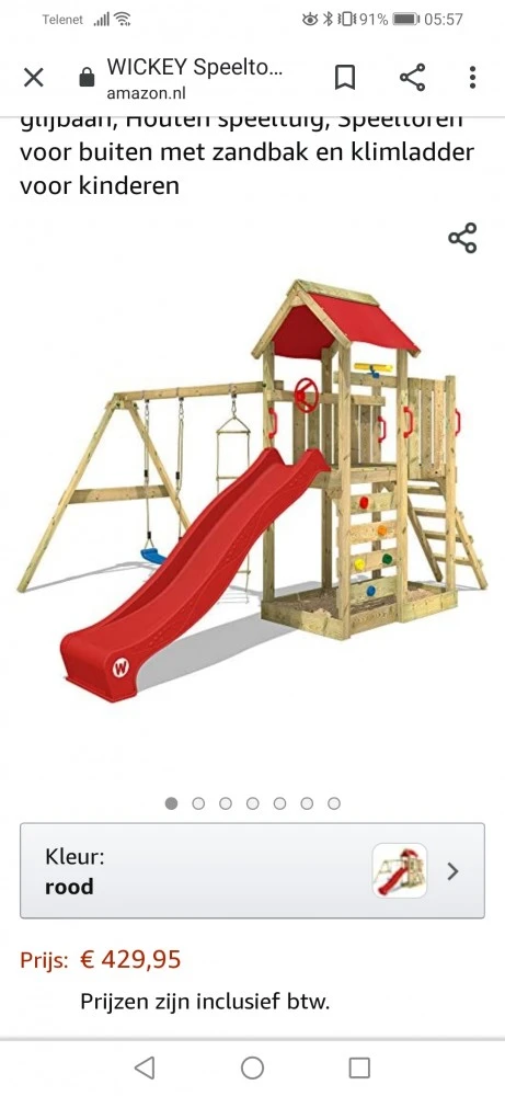 Wickey multiflyer rood. 429,95€ op amazon.nl