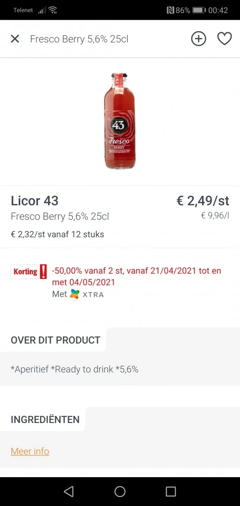 Deze cocktail van licor 43 had ik vorige week...
