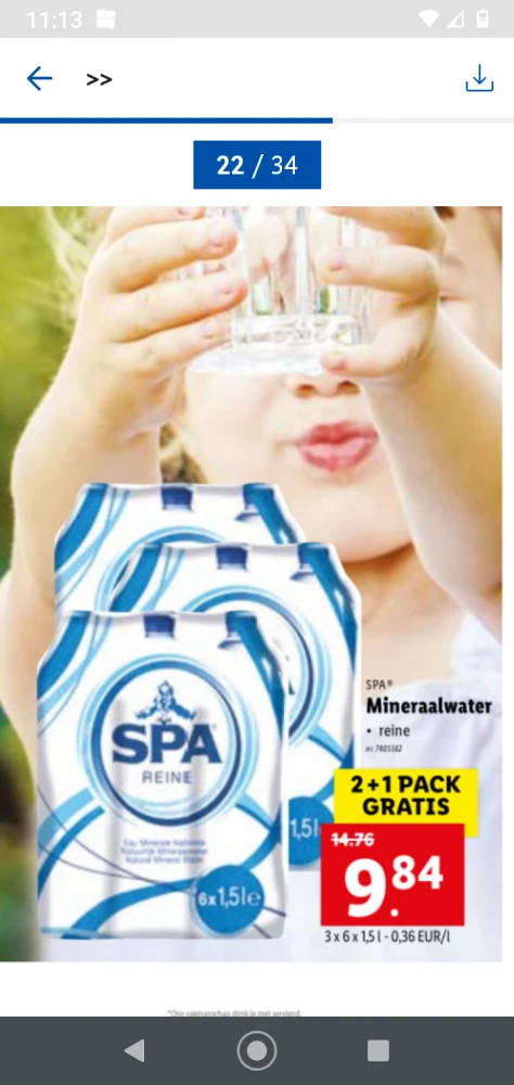 Lidl vanaf 06/05 t/m 08/05 Spa reine 6x1,5l 2...