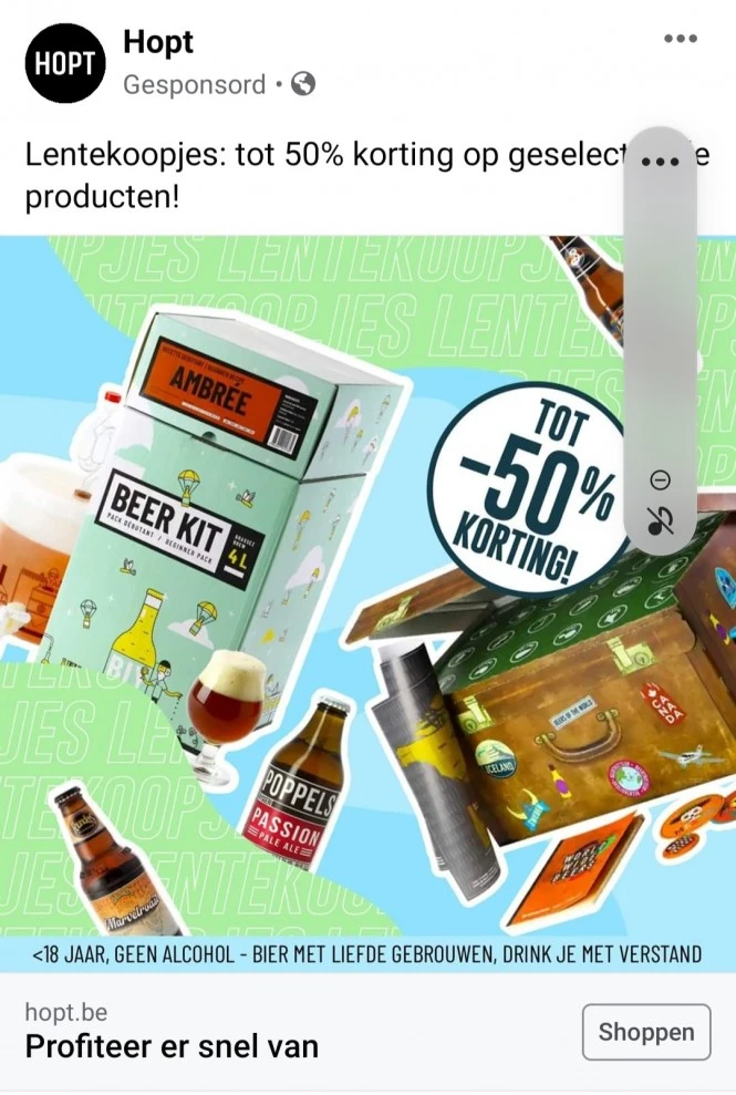 Bij hopt.be zijn er nu lentekoopjes tot 50% k...