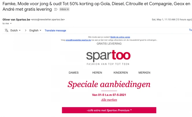 Tot 50% korting op merken zoals Geox, Diesel,...