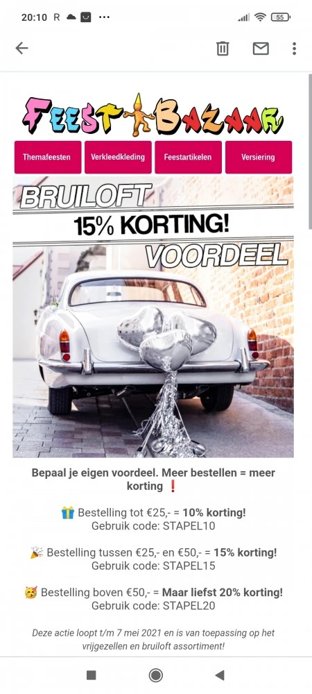 Stapelkorting bij feestbazaar https://www.fe...