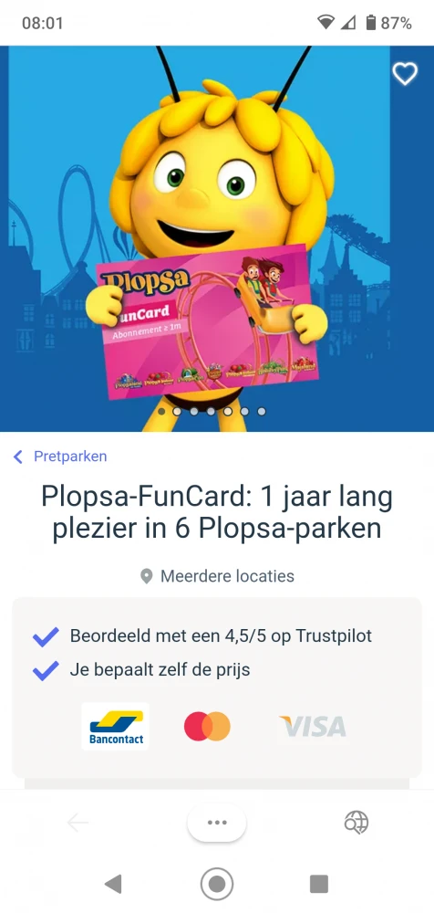 Plopsa funcard voor €67,99 ipv €99,99 op vaka...