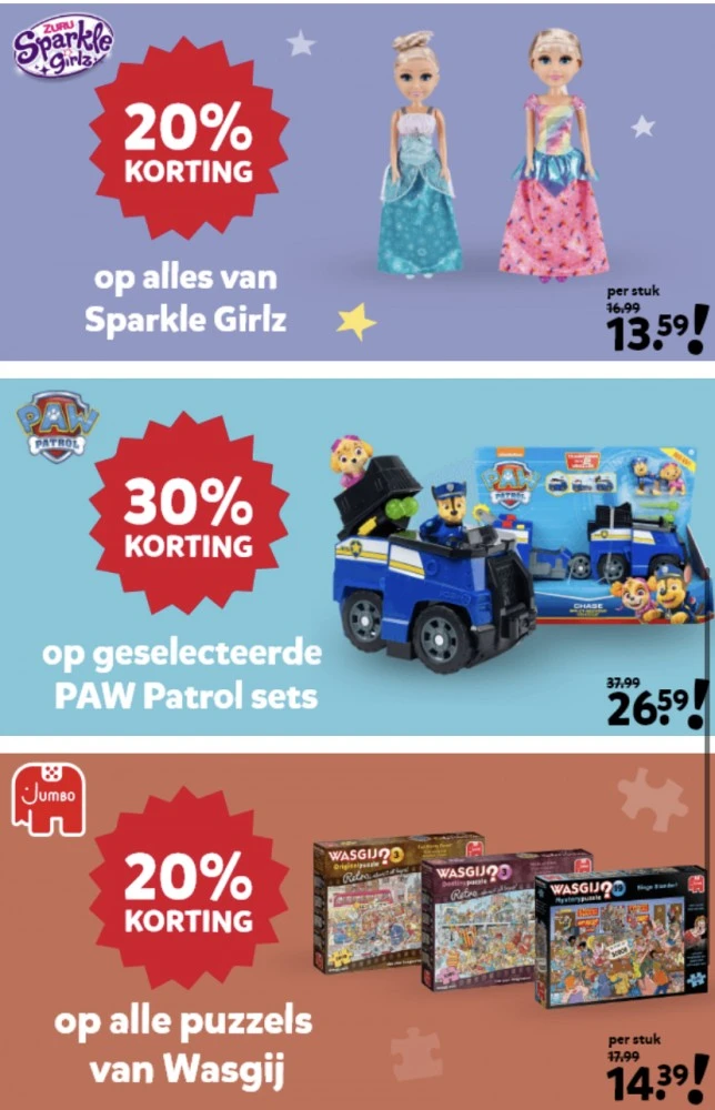 Bij intertoys.nl zijn er nu kortingen tot 30%...