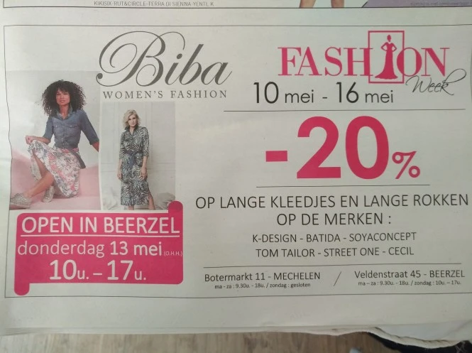 BIBA WOMEN'S FASHION Botermarkt 11 in Mechele...