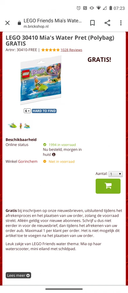 Brickshop.be gratis Lego 30410 set bij plaats...