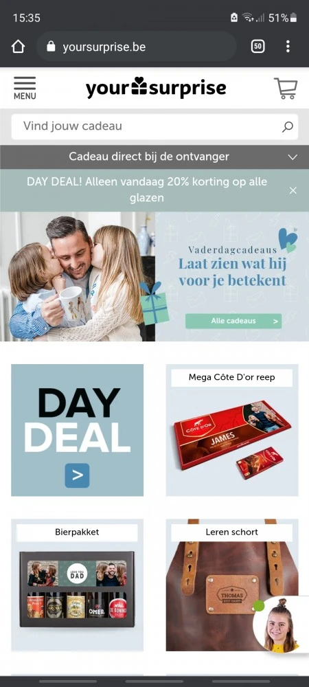 Bestel vandaag op yoursurprise en krijg 20% k...