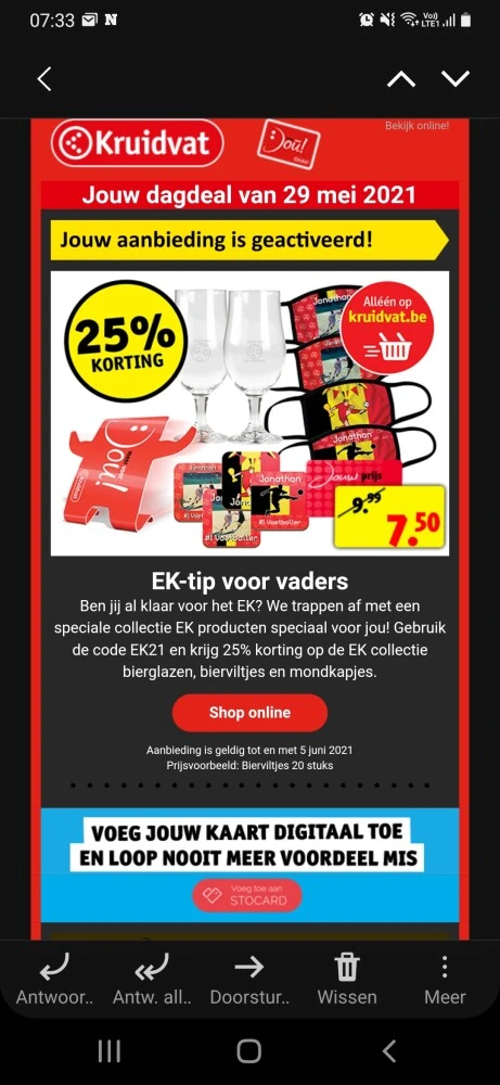 25% korting op de EK collectie bierglazen, bi...
