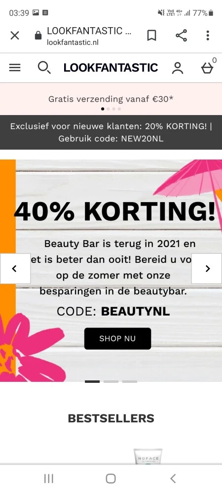Bij lookfantastic.nl nu 40% korting