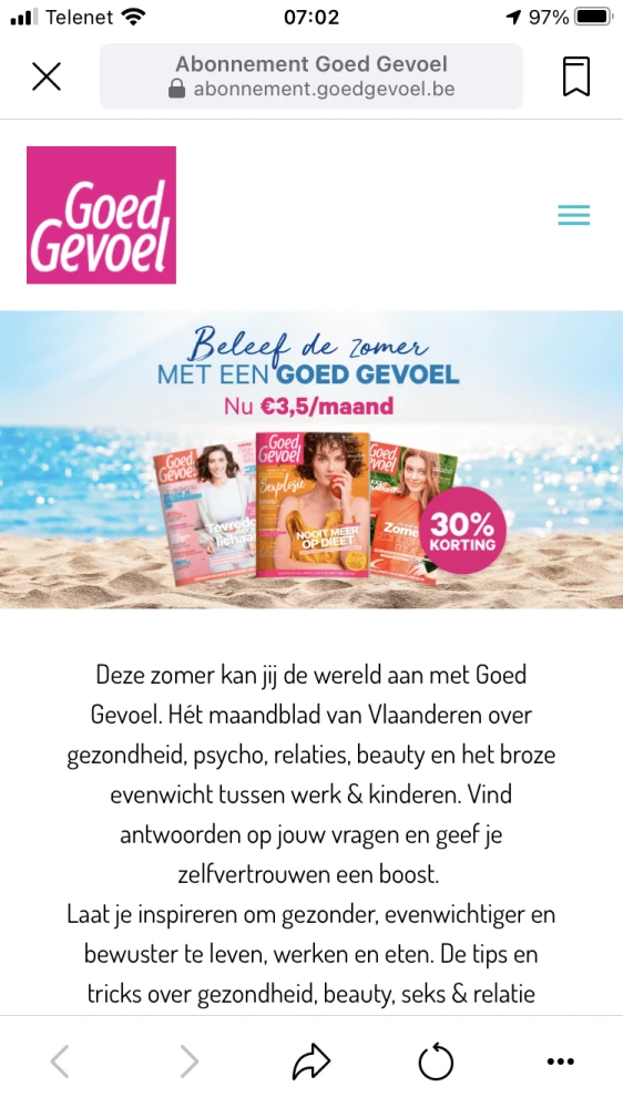 Nu 30% korting op uw abonnement van Goed Gevo...