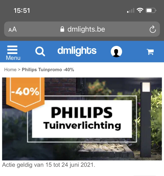Nu 40% korting op buitenverlichting van Phili...