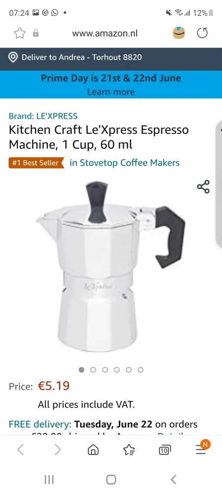 Espresso apparaat nu bij amazon.nl 5,19 Bij...