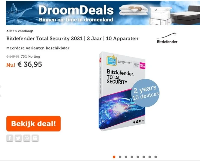 Bitdefender Total Security antivirus software...