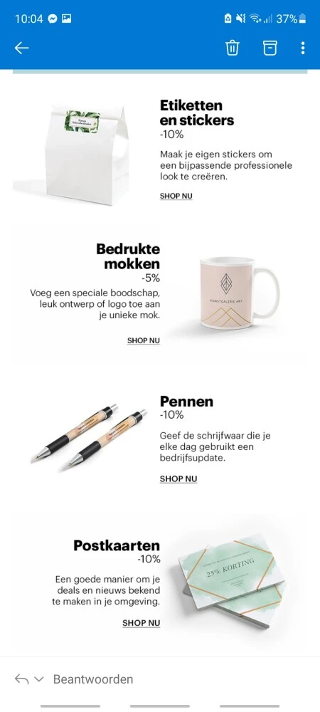 Op Vistaprint.be krijg je tot 10% korting op...