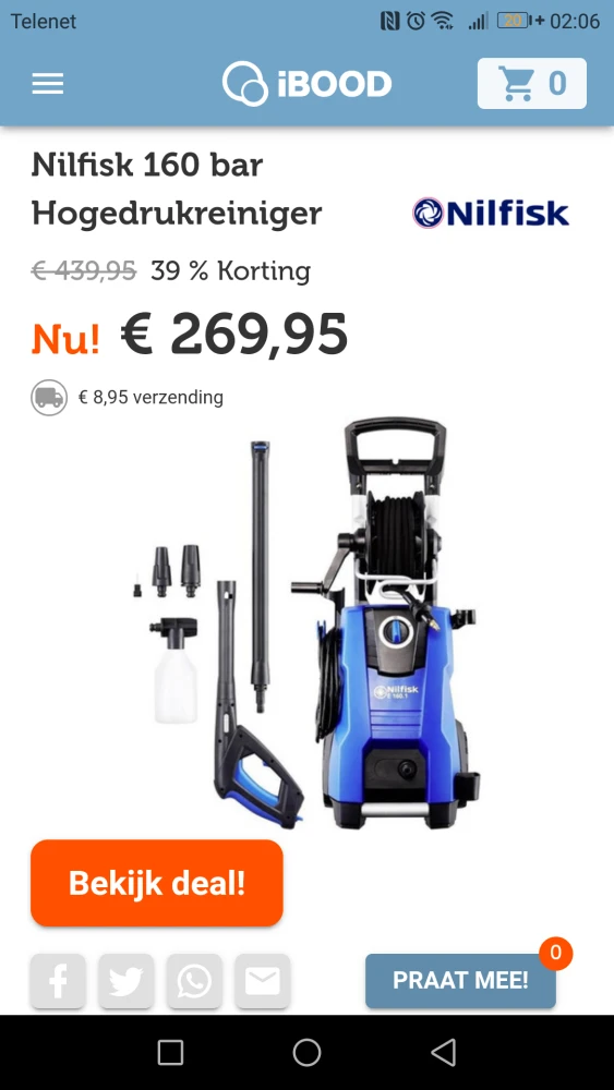 Nilfisk 160 bar Hogedrukreiniger normaal € 43...