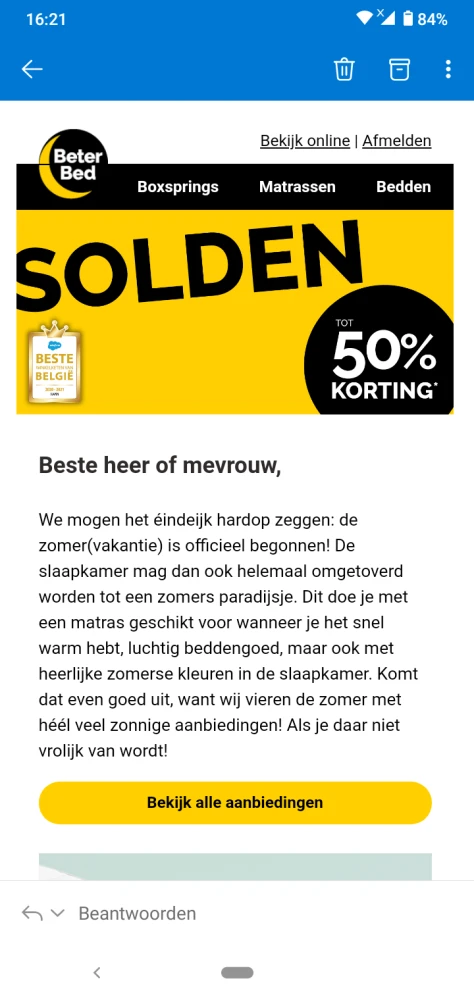 Solden bij beter bed tot -50% https://www.bet...