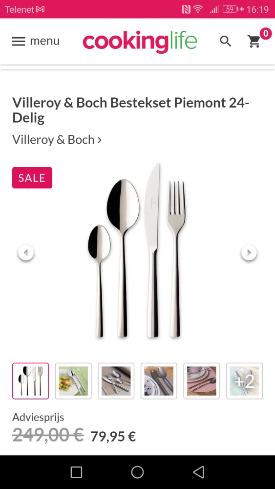 68% korting op bestekset van Villeroy Boch 24...