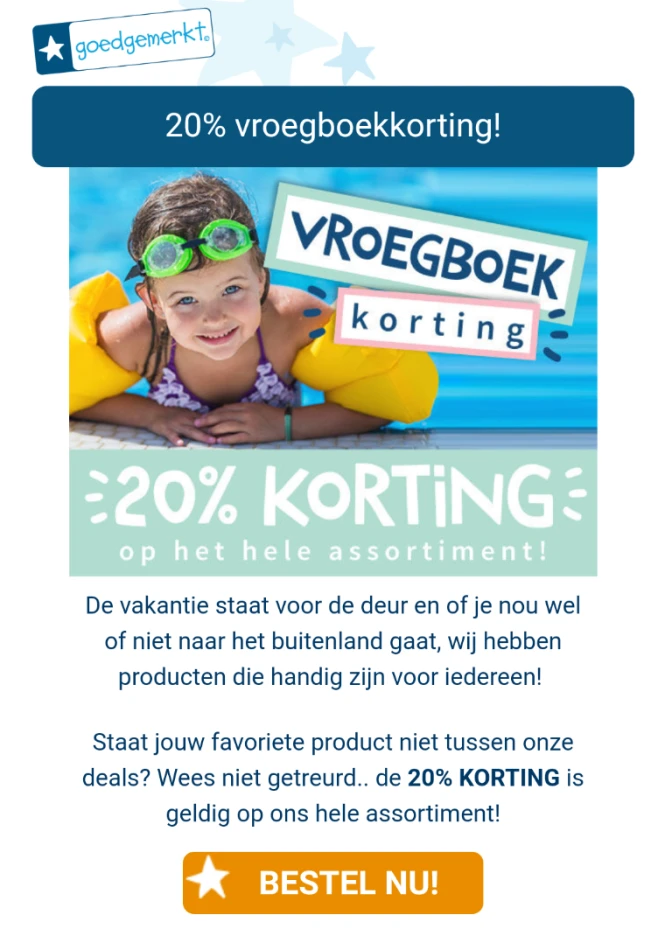 20% korting op het hele assortiment bij goedg...