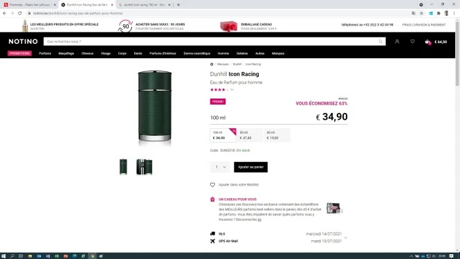 Ook gespot tussen de promo's op Notino : Dunh...