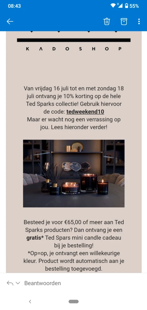 Bij Juul kadoshop krijg je met de code tedwee...