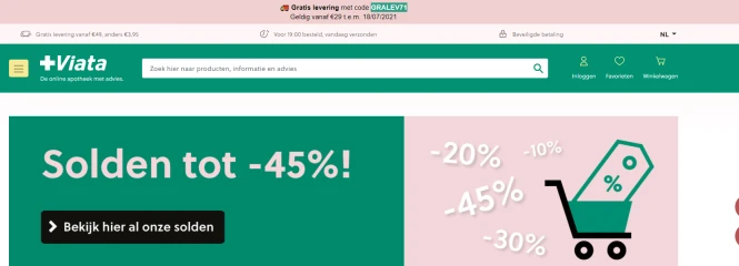 gratis levering vanaf 29 EUR op viata