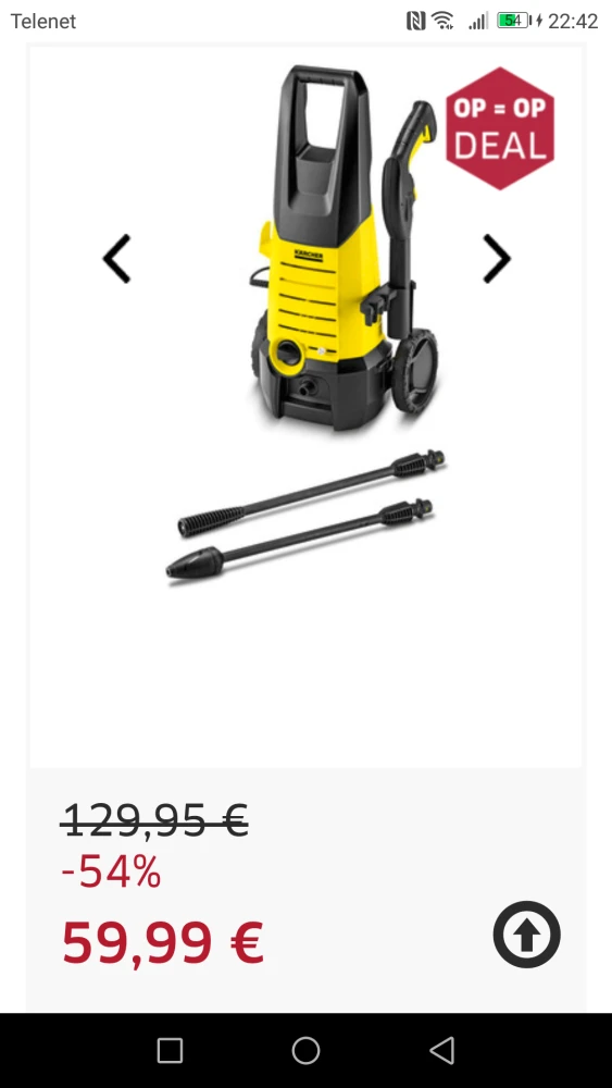 -54% korting op hogedrukreiniger v Kärcher te...
