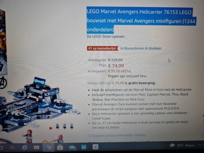 Bij Amazon.nl is er voor de lego fans een kor...