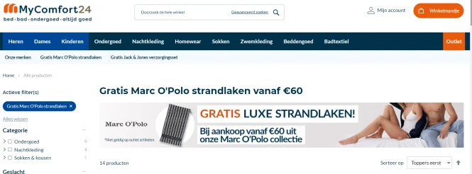 Bij MyComfort24 krijg je een gratis luxe stra...