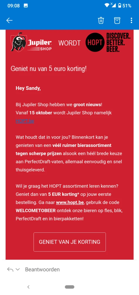 Vanaf 15 oktober wordt Jupiler Shop namelijk...