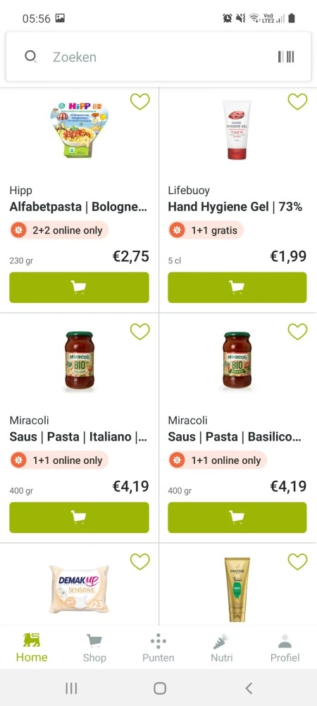 Delhaize online only 1 +1 op oa miracoli pas...