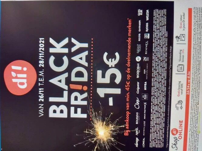 Di black friday van 26/11 t.e.m. 28/11 -€15 b...