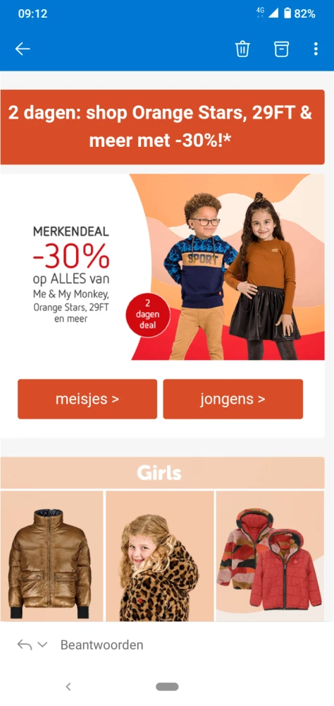 Bij kleertjes.com shop je Alleen vandaag en m...