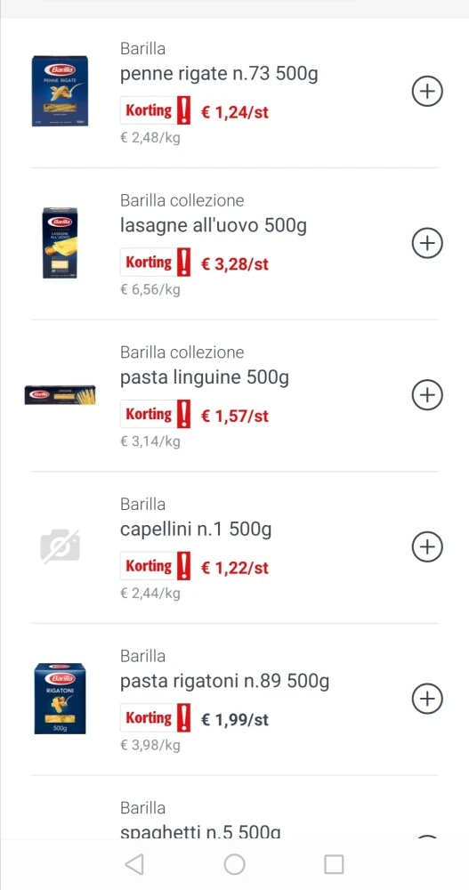 Voorraad Barilla pasta ingeslagen. Vanaf 4stu...