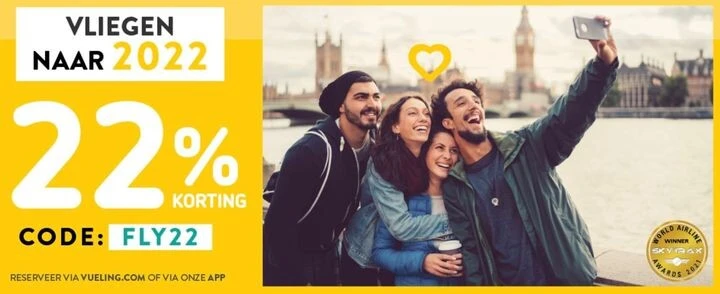 ❗️22% korting bij Vueling ✈️ Tot 18 november...