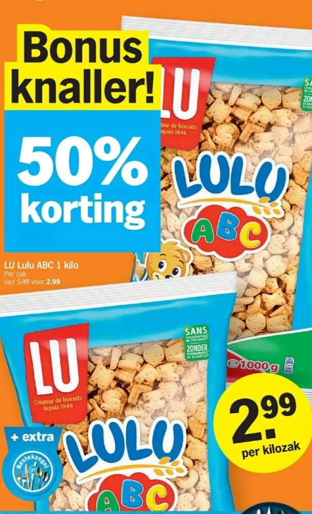 AH lulu abc 1kg -50% vanaf maandag.