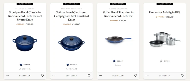 Bij Le creuset tot -40% black friday korting...
