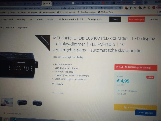 Wekkerradio Medion life vr 3,96€ ipv 24,95€ (...